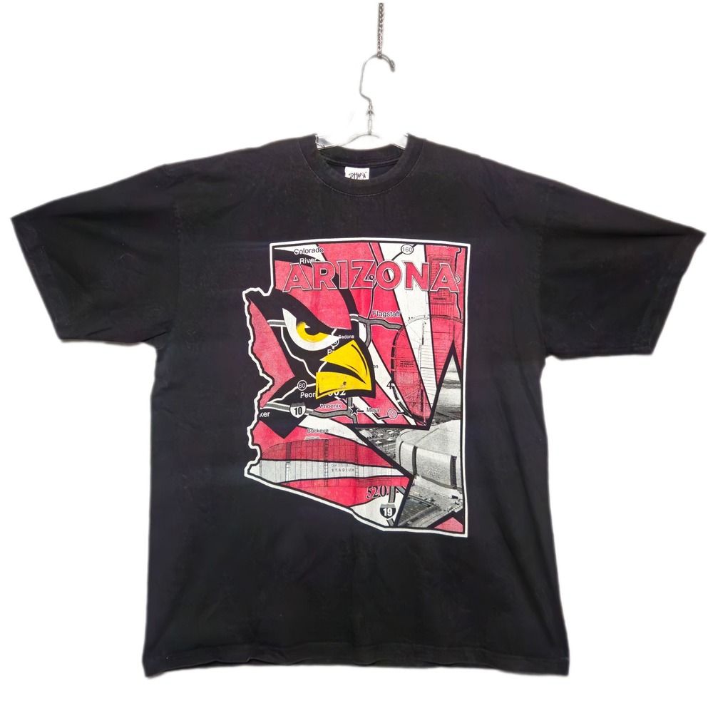 Vintage Arizona Cardinals Graphic T Shirt Mens 3XL Black Super Max Heavy Cotton